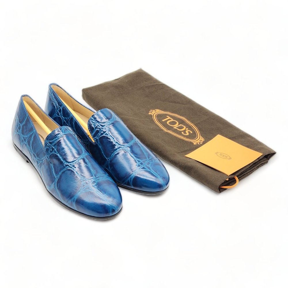 Tod's Women Mocassino Gomma Slip On Shoes Blue - Picture 4 of 7